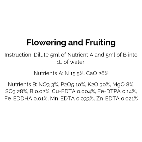 Hydroponics AB Nutrients and Fertilizers for Leafy Vegetables, Herbs, Flowers and Fruits