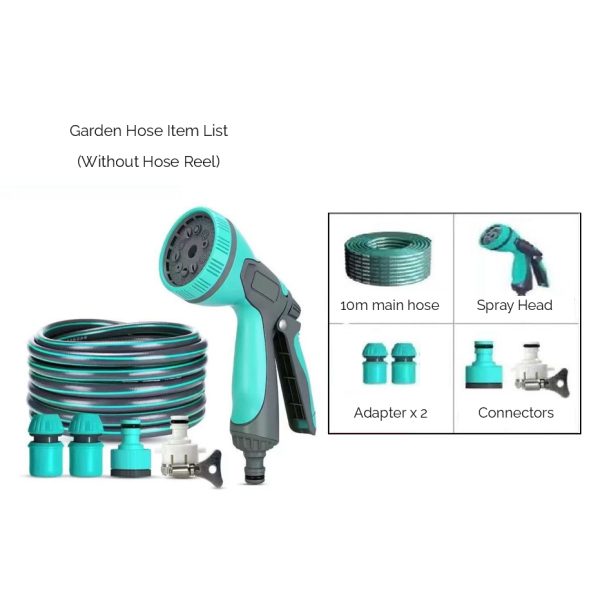Garden Hose with Adjustable Sprinkler Sprayer Head 10m Reel